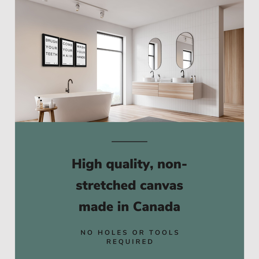 Bathroom Motherisms 3 Panel - Canvas Print Wall Art Décor Whelhung