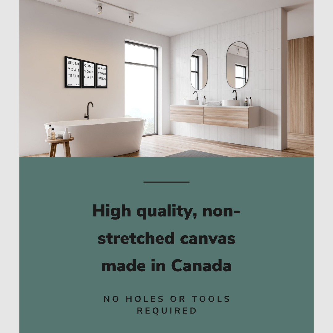 Bathroom Motherisms 3 Panel - Canvas Print Wall Art Décor Whelhung