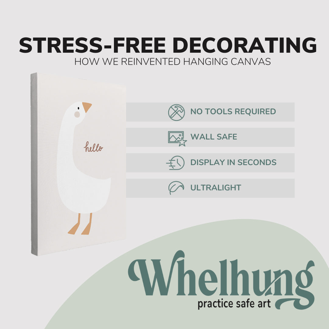 Nursery Boho Hello Goose - Canvas Print Gender Neutral Wall Art Décor Whelhung