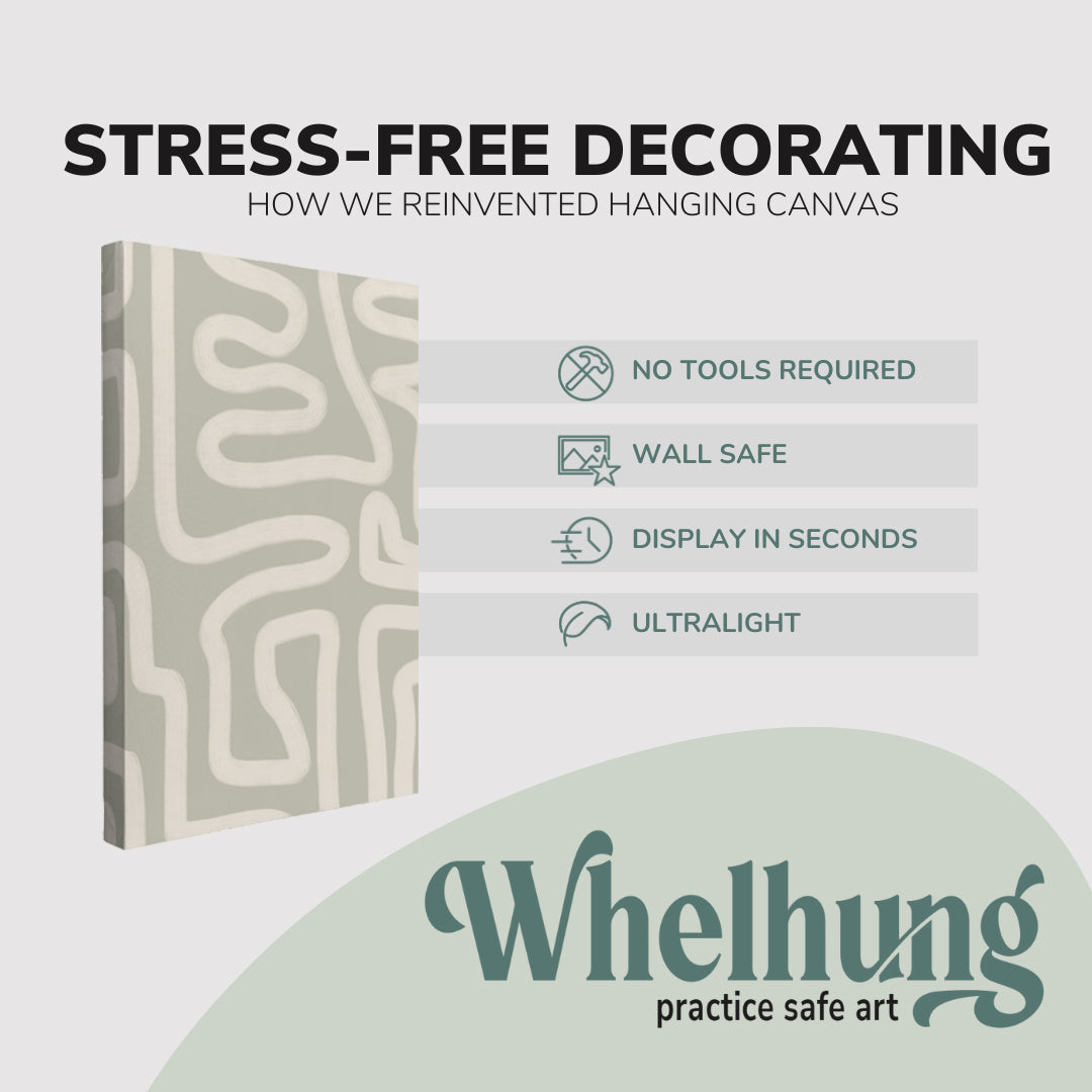 Abstract Aesthetic Danish Pastel Stripes Line Art - Canvas Print Wall Art Décor Whelhung