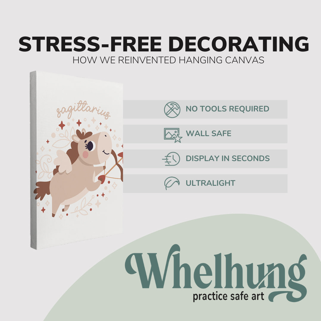 Boho Nursery Sagittarius - Zodiac Astrology Horoscope Star Sign - Canvas Print Wall Art Décor Whelhung