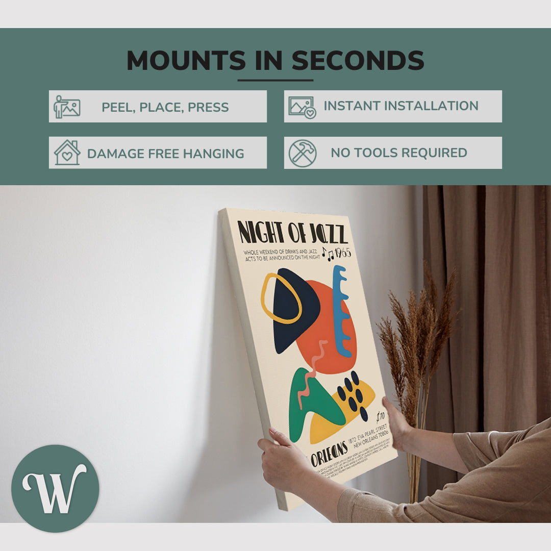 New Orleans, Jazz Festival Poster - Canvas Print Wall Art Décor Whelhung