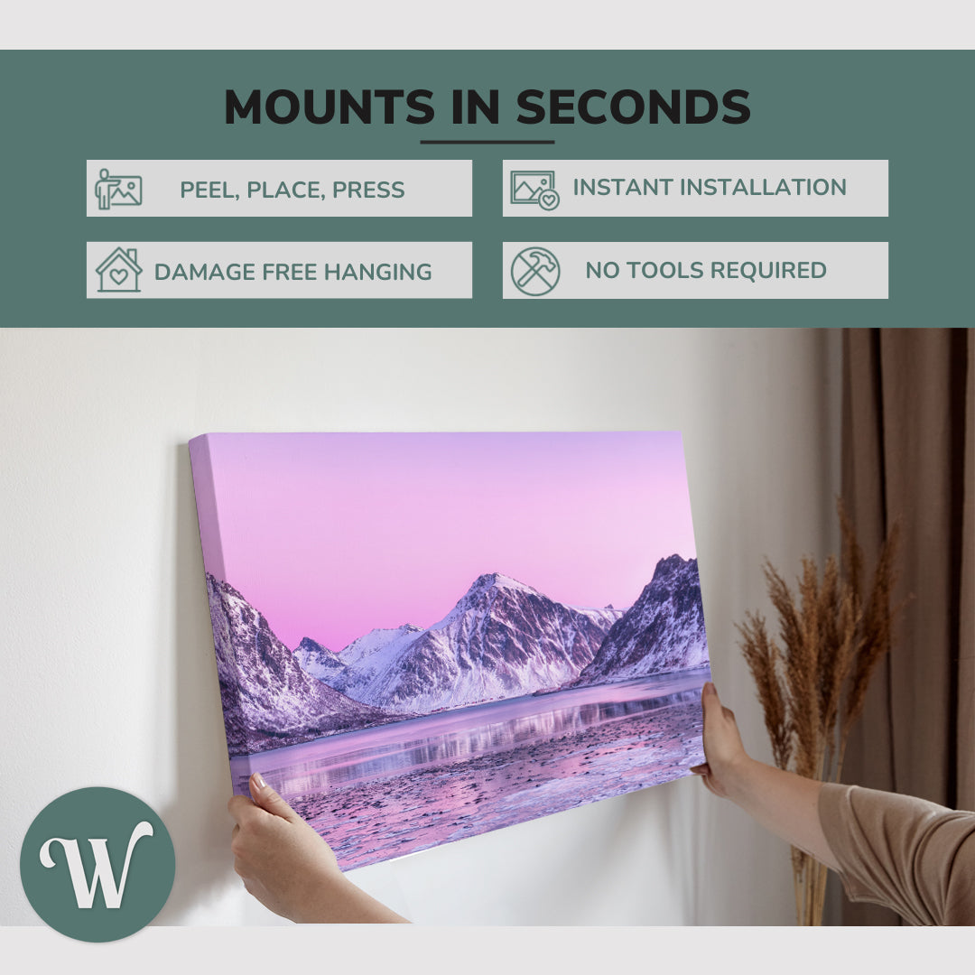 Pastel Norway Northern Lights - Canvas Print Wall Art Décor Whelhung