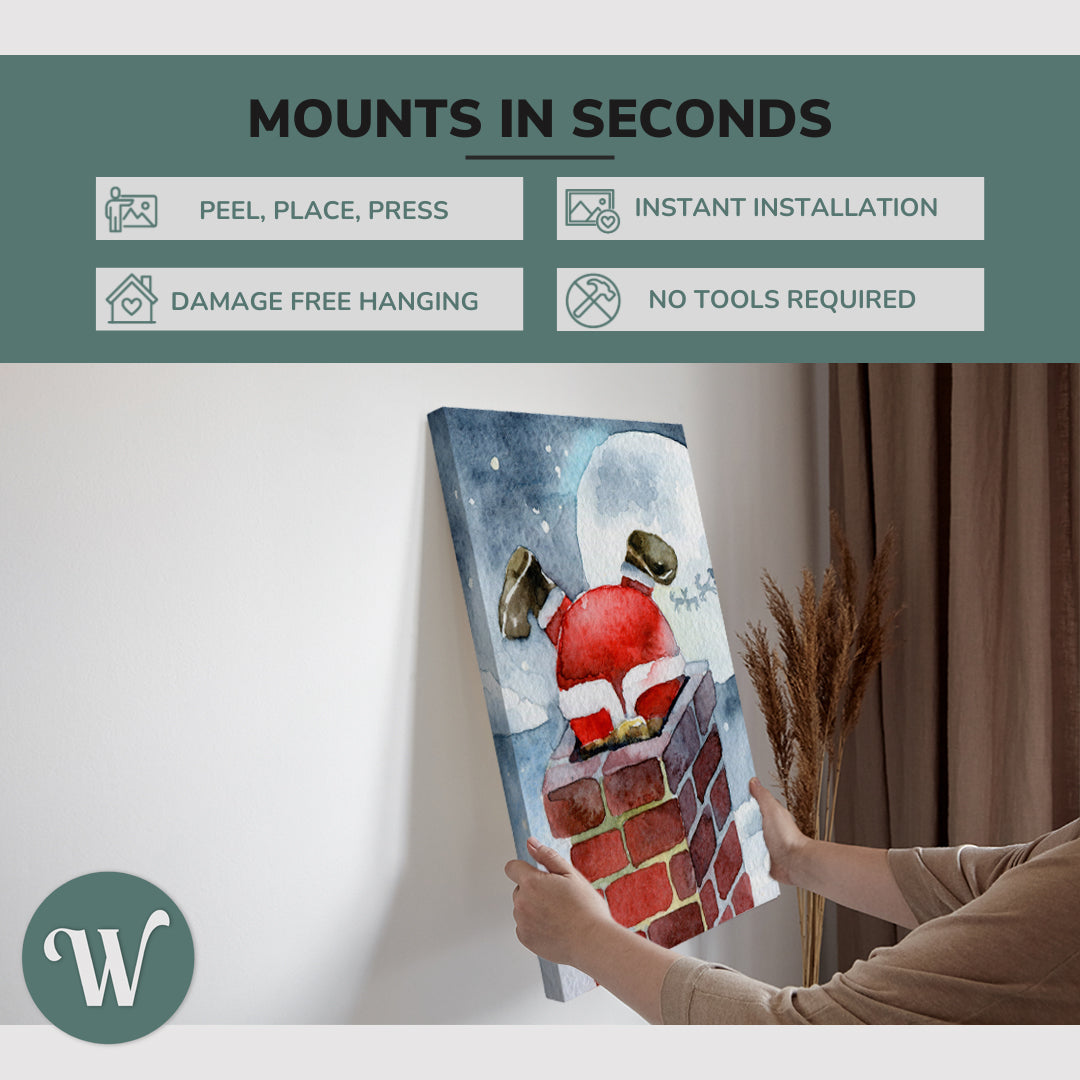 Santa Claus Watercolor Painting - Canvas Print Wall Art Décor Whelhung