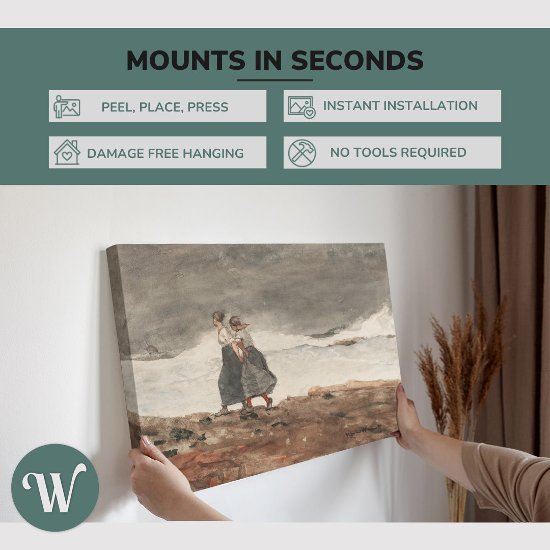 Danger by Winslow Homer Watercolor and Gouache over Graphite Painting - Coastal - Canvas Print Wall Art Décor Whelhung