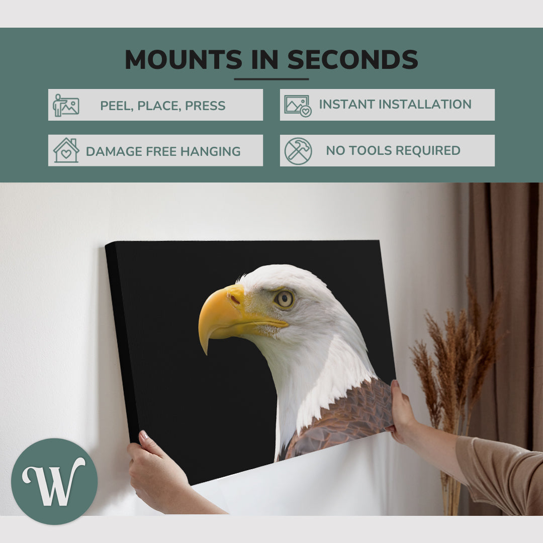 Bald Eagle Patriotic Photography - Canvas Print Wall Art Décor Whelhung