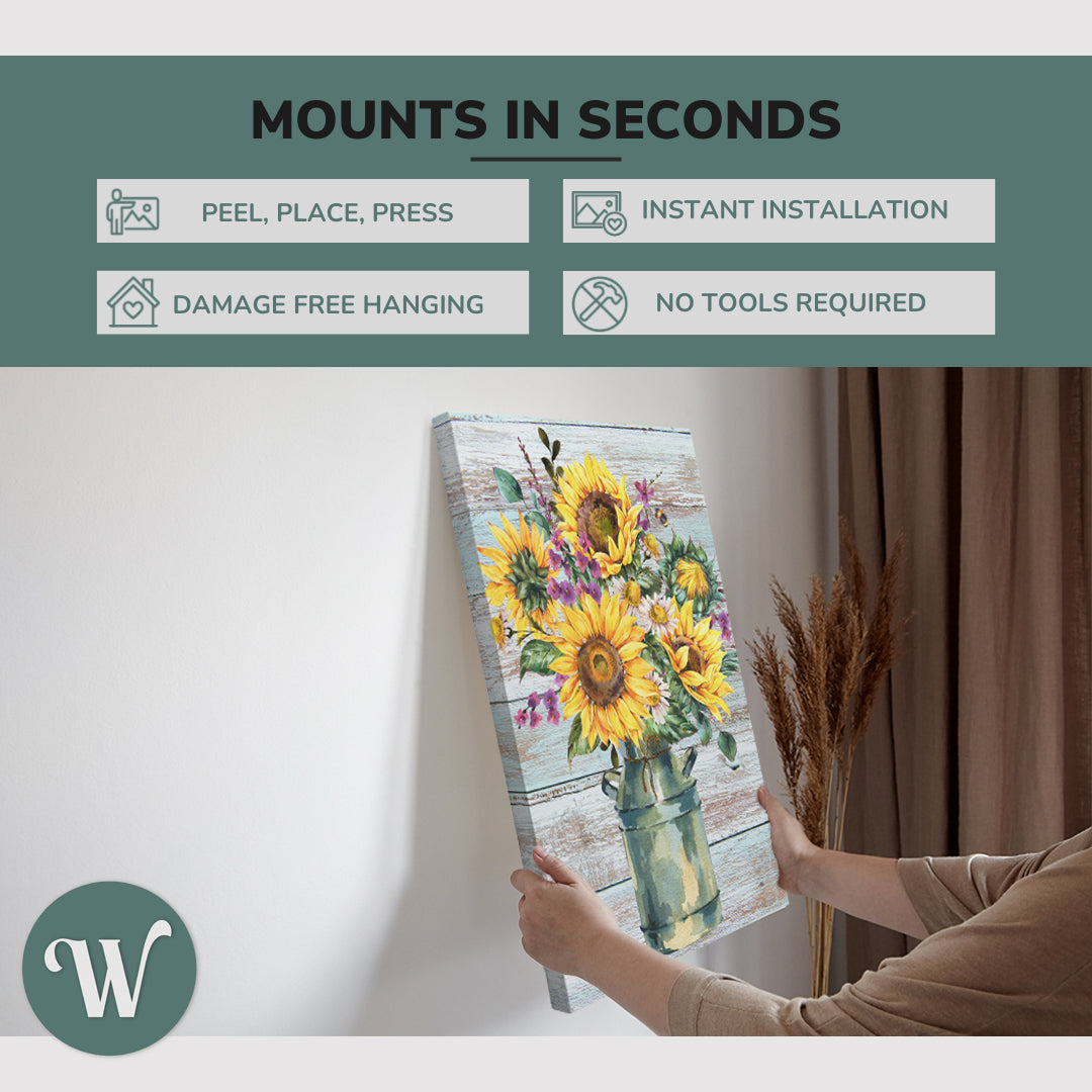 Sunflowers in a Jug Painting - Canvas Print Wall Art Décor Whelhung