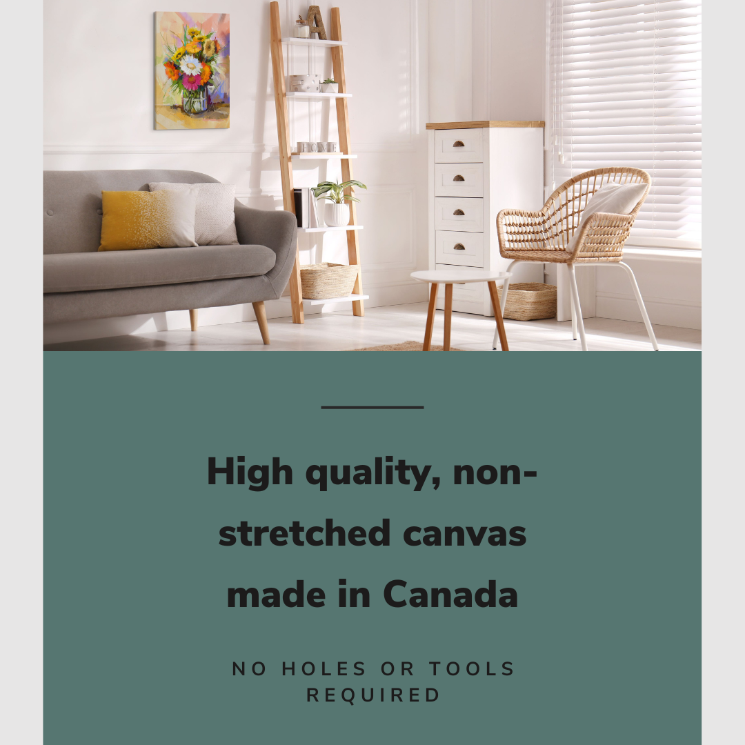 Abstract Bouquet in a Vase Oil Painting - Canvas Print Wall Art Décor Whelhung