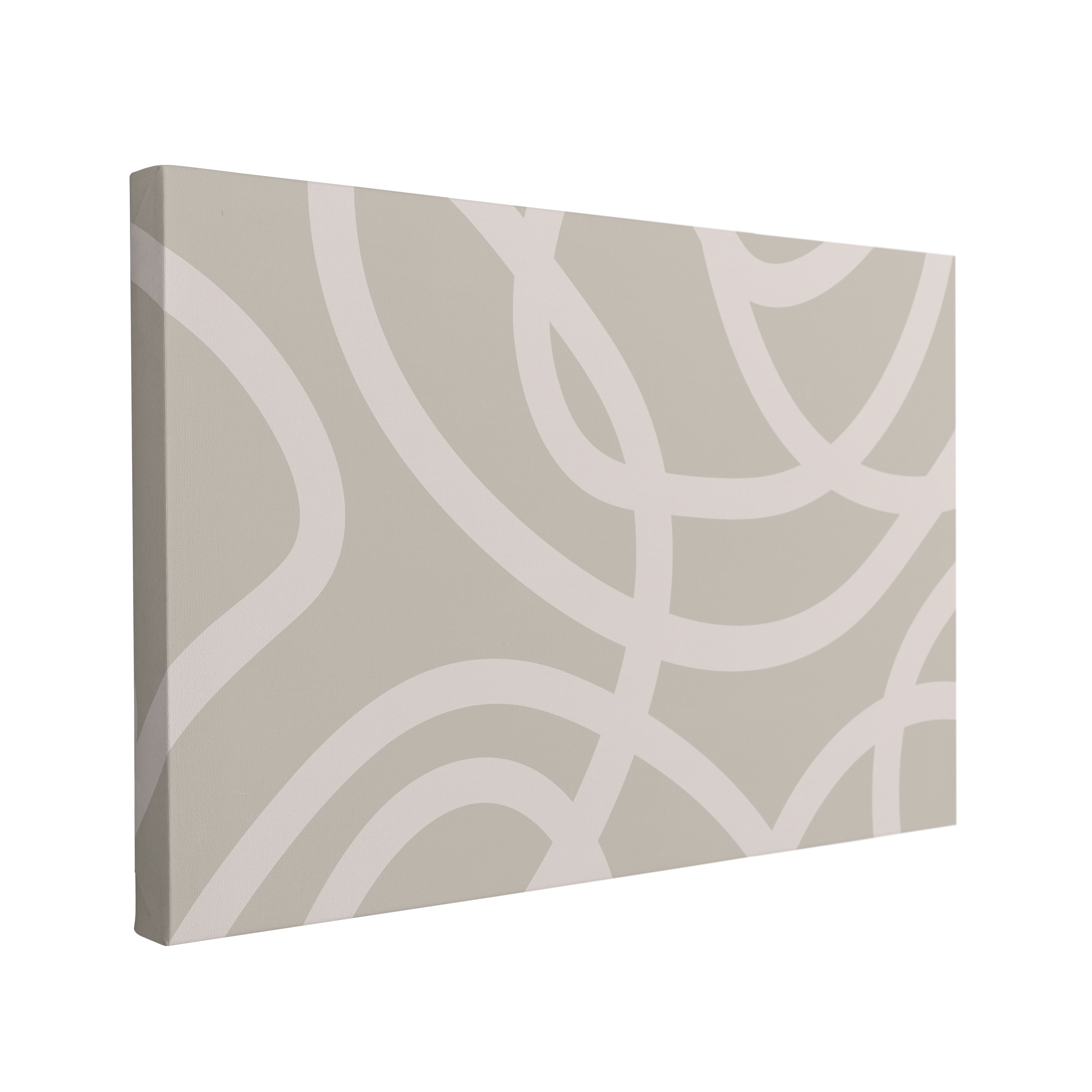 Single, 2:3 horizontal easy to hang canvas print on a transparent background featuring an image of white abstract lines on a light green background.