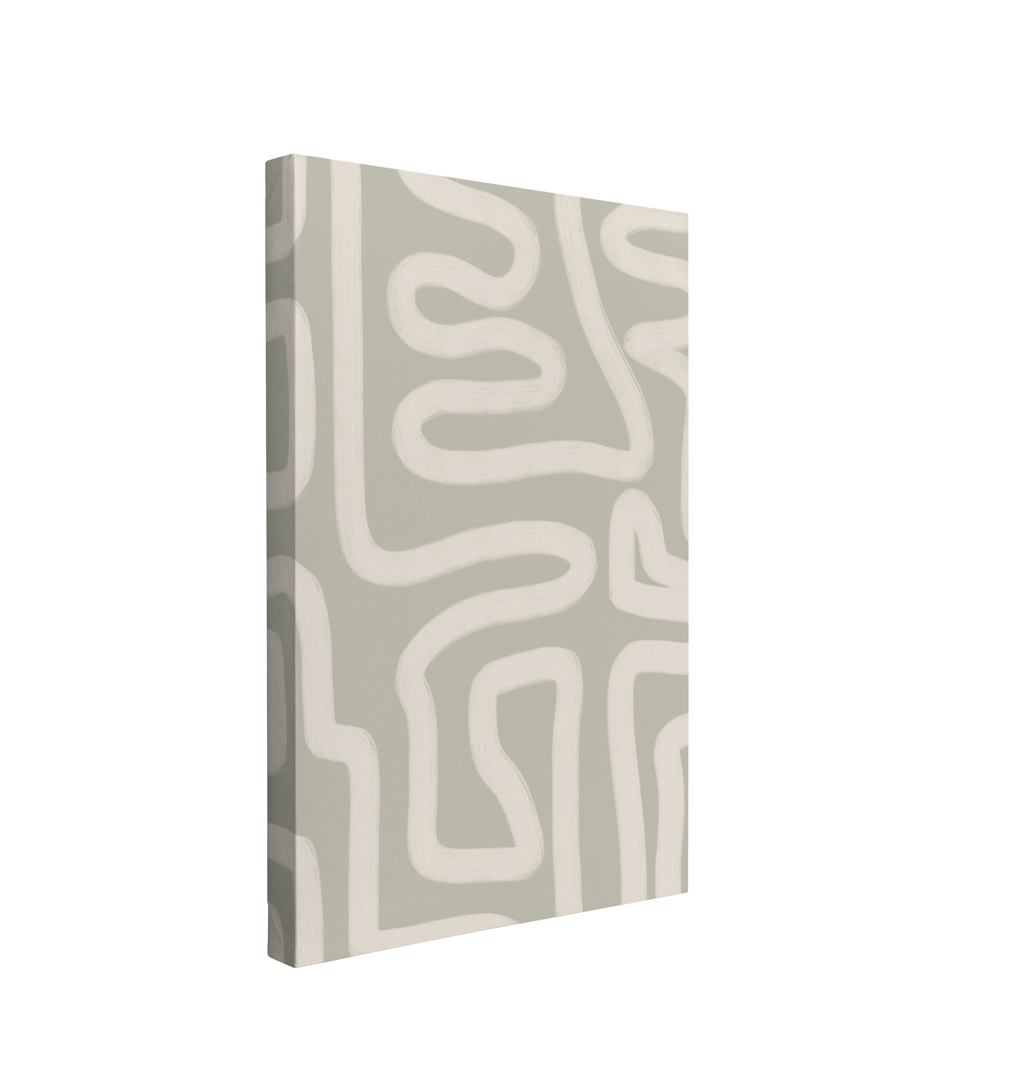 Abstract Aesthetic Danish Pastel Stripes Line Art - Canvas Print Wall Art Décor Whelhung