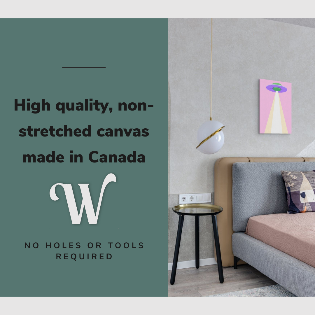 Alien Abduction Danish Pastel Retro Hippie - Canvas Print Wall Art Décor Whelhung