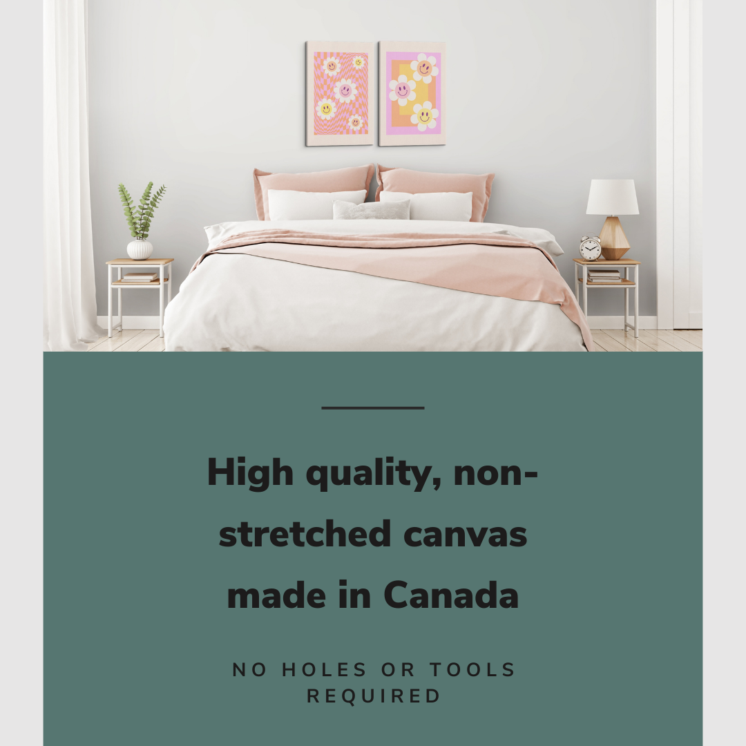 Danish Pastel Happy Hippie Daisy 2 pack - Canvas Print Wall Art Décor Whelhung