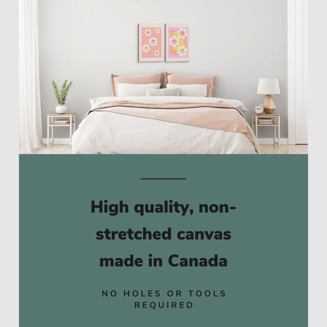 Danish Pastel Happy Hippie Daisy 2 pack - Canvas Print Wall Art Décor Whelhung