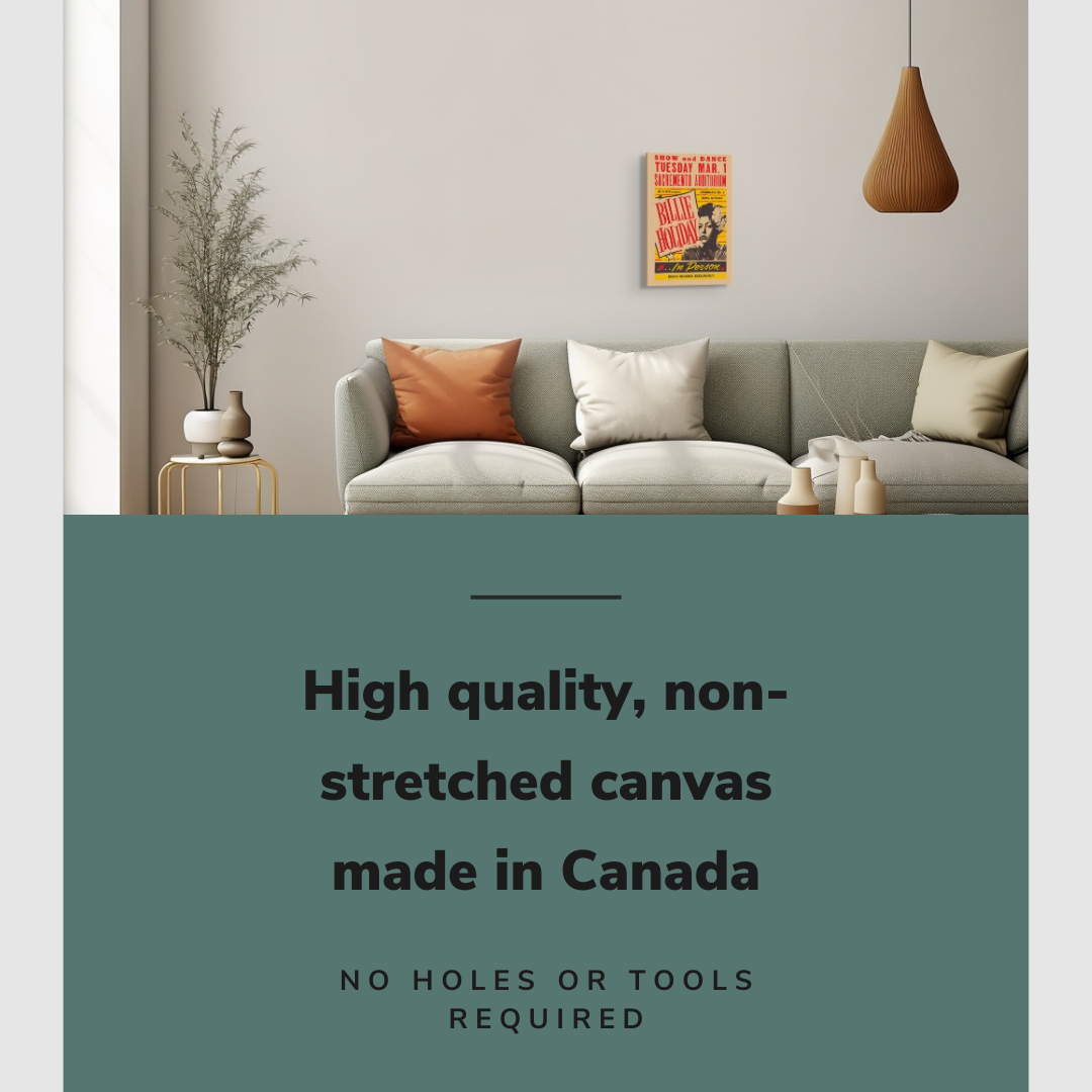 Billie Holiday, Jazz Festival Poster - Canvas Print Wall Art Décor Whelhung