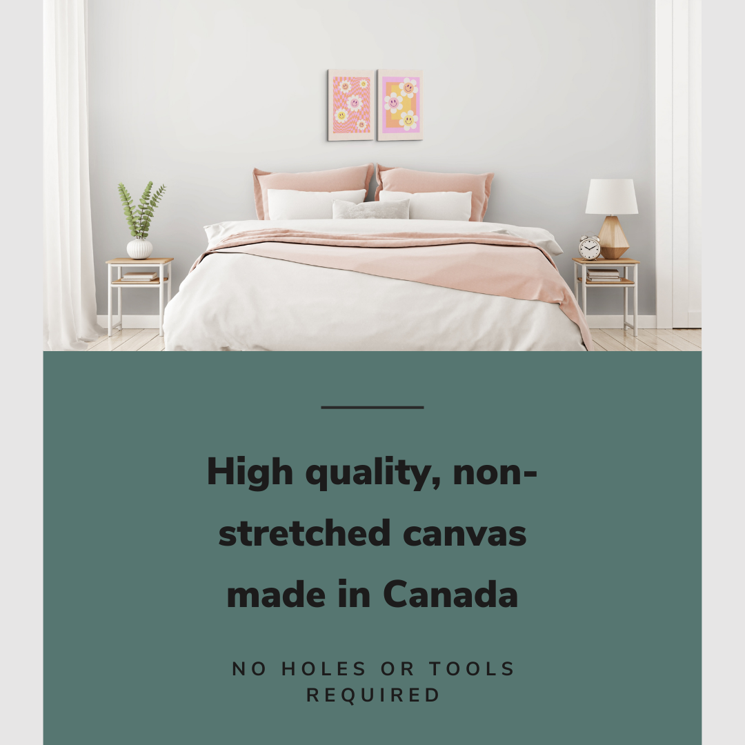 Danish Pastel Happy Hippie Daisy 2 pack - Canvas Print Wall Art Décor Whelhung