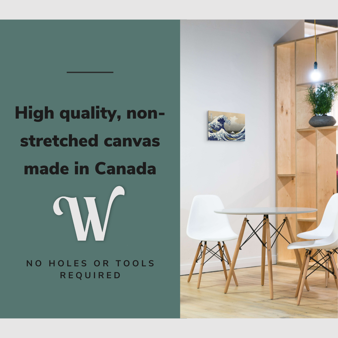 Hokusai's The Great Wave at Kanagawa (1760-1849) Vintage Japanese Ukiyo-e Woodcut Print - Canvas Wall Art Décor Whelhung