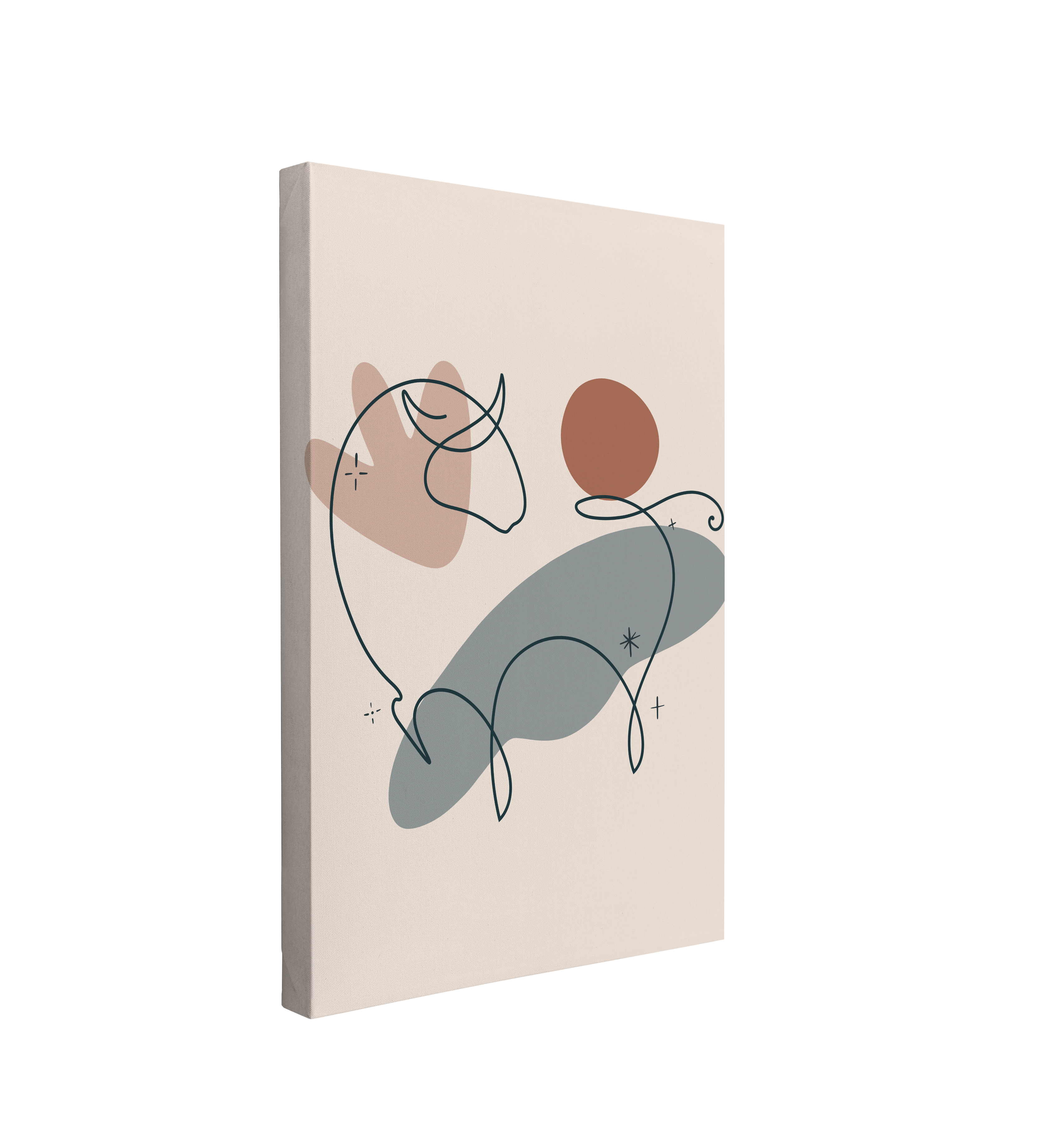 Taurus - Zodiac Astrology Horoscope Star Sign - Abstract Contemporary Modern Minimalist - Crystal Canvas Print Wall Art Décor Whelhung