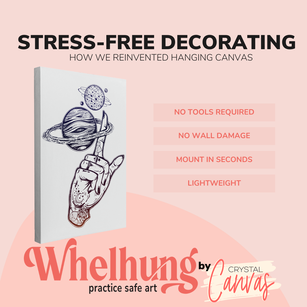 Saturn Spooky Planets - Occult Tattoo Crystal Canvas Print Wall Art Décor Whelhung