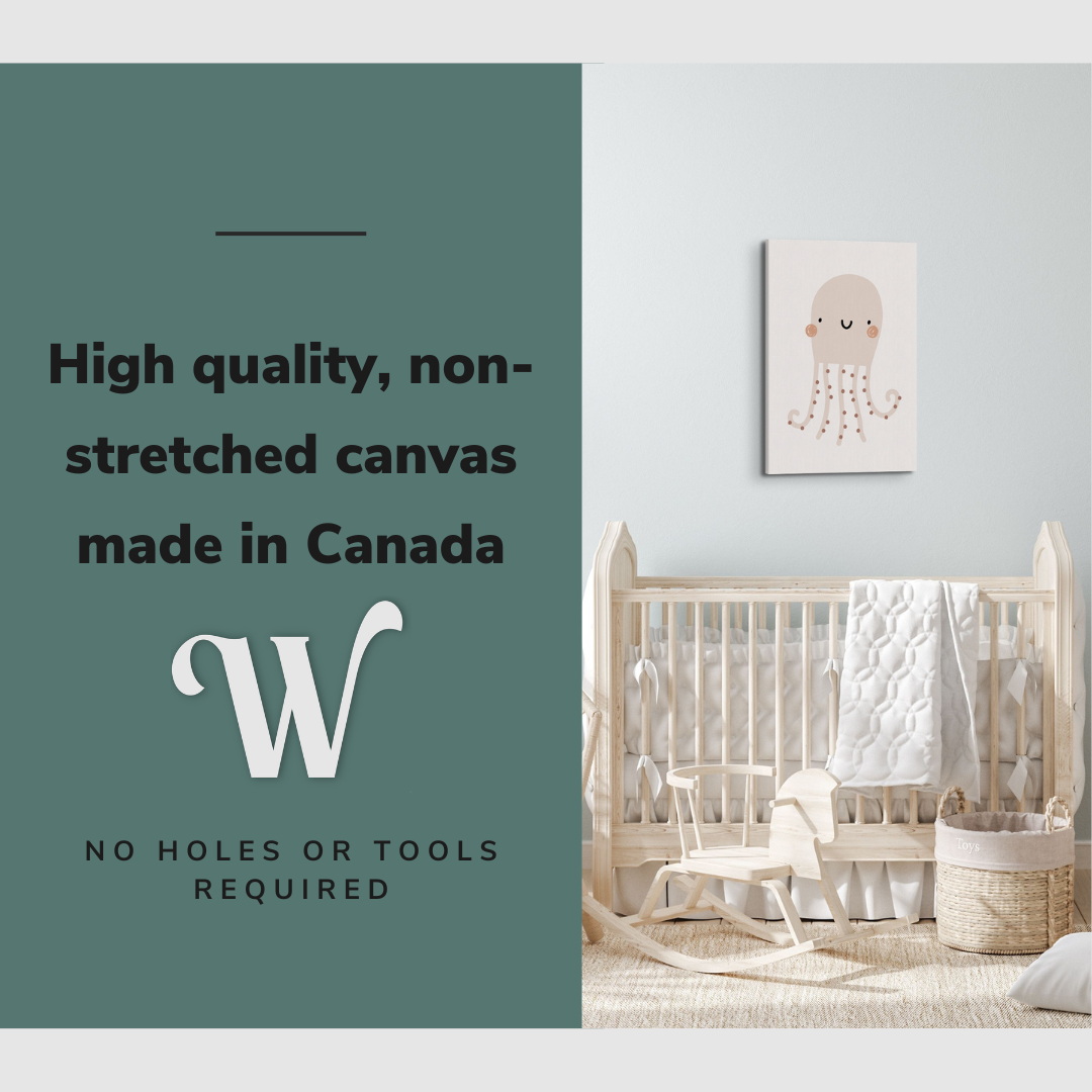 Nursery Boho Jellyfish - Canvas Print Gender Neutral Wall Art Décor Whelhung