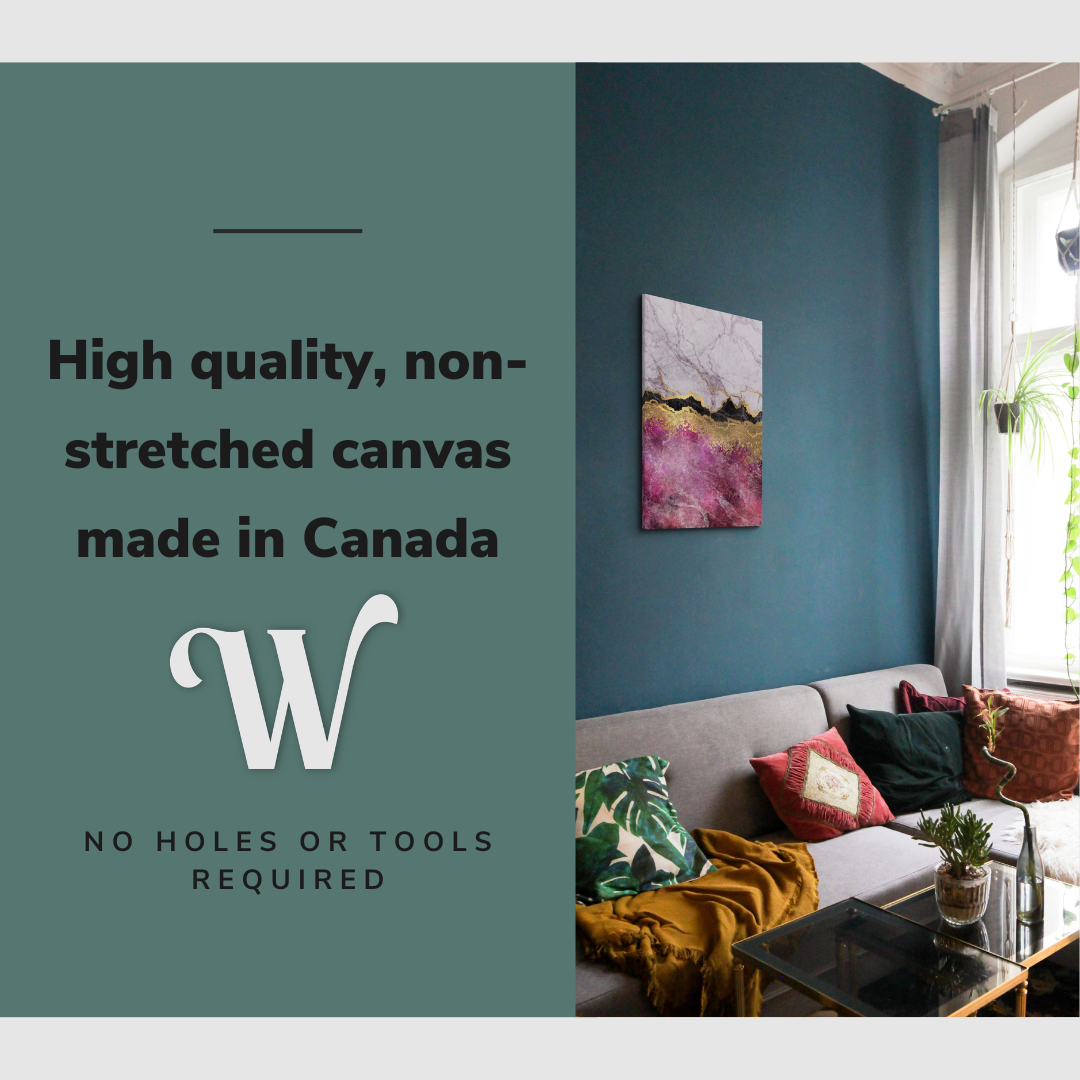 Abstract Pink and Gold Marble - Canvas Print Wall Art Décor Whelhung