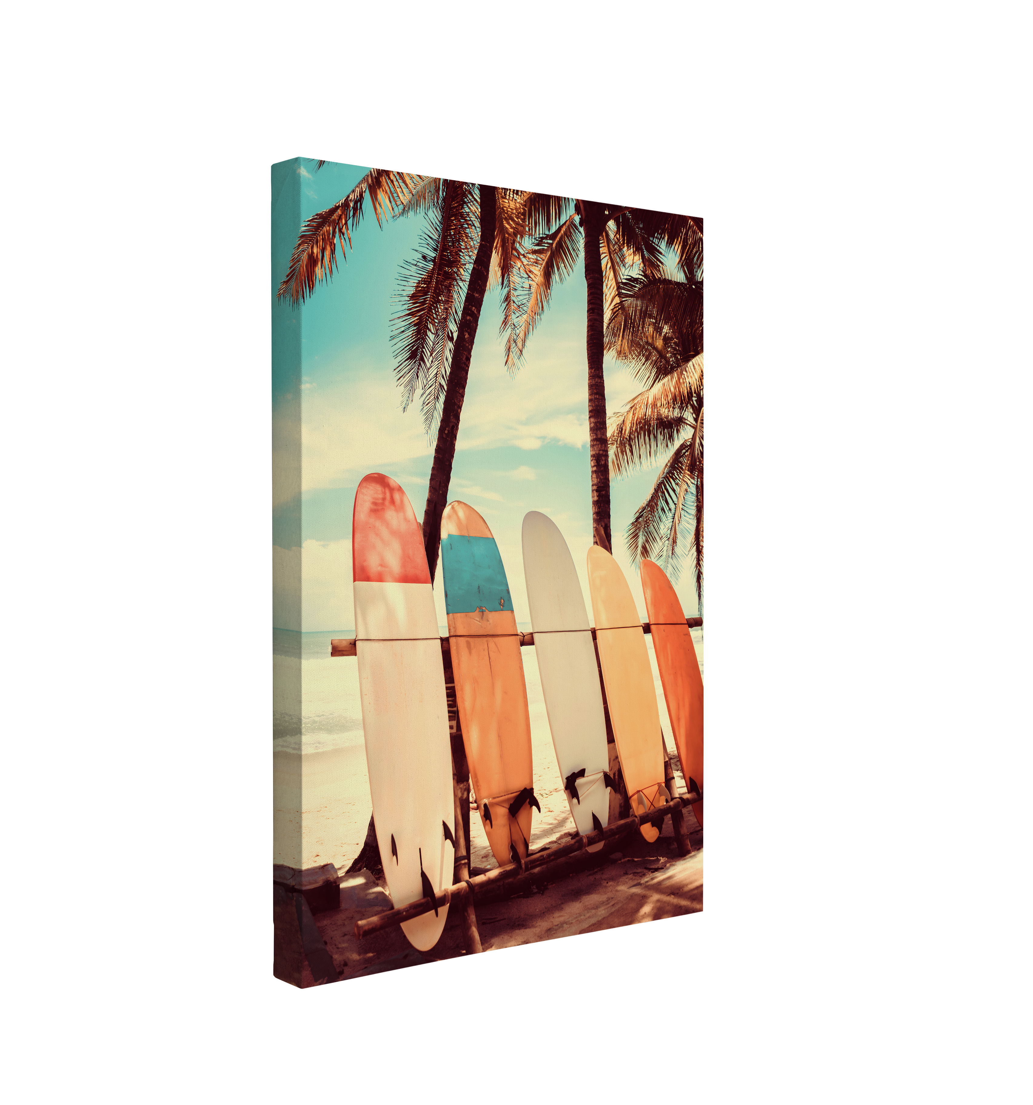 Surfboard Sephia California, USA Photography - Canvas Print Wall Art Décor Whelhung