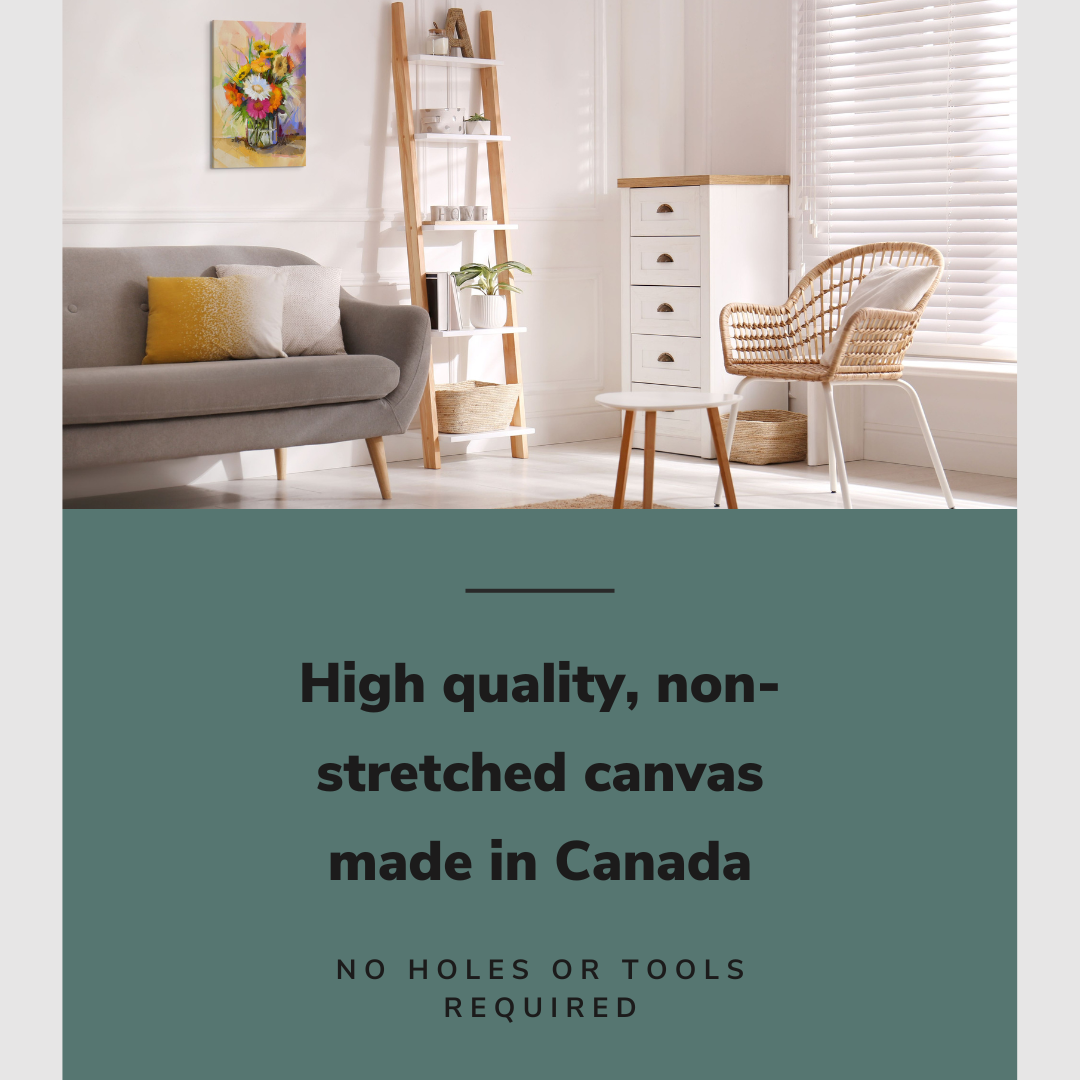 Abstract Bouquet in a Vase Oil Painting - Canvas Print Wall Art Décor Whelhung