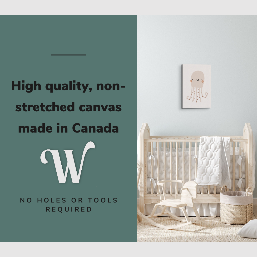 Nursery Boho Jellyfish - Canvas Print Gender Neutral Wall Art Décor Whelhung