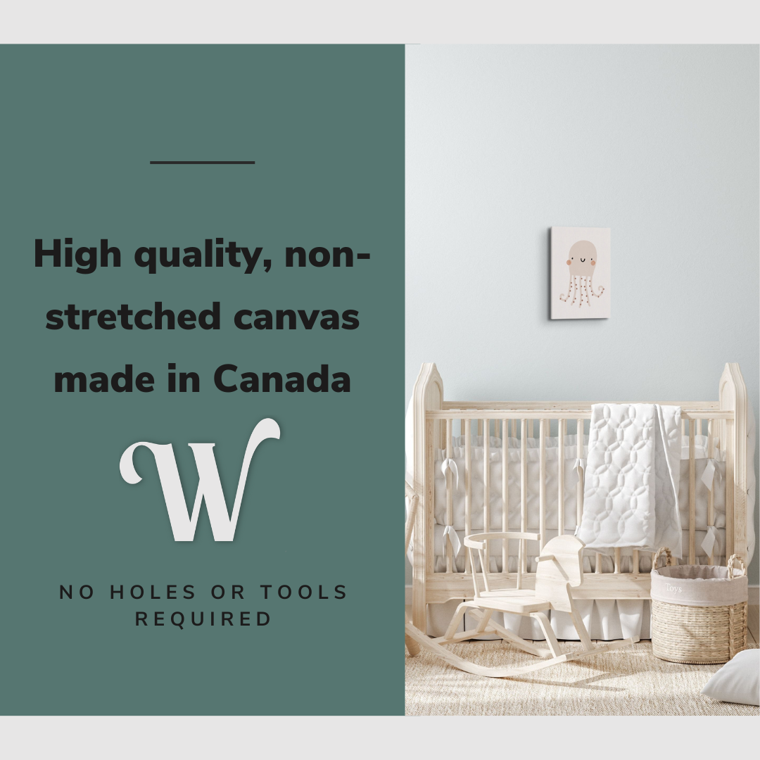 Nursery Boho Jellyfish - Canvas Print Gender Neutral Wall Art Décor Whelhung