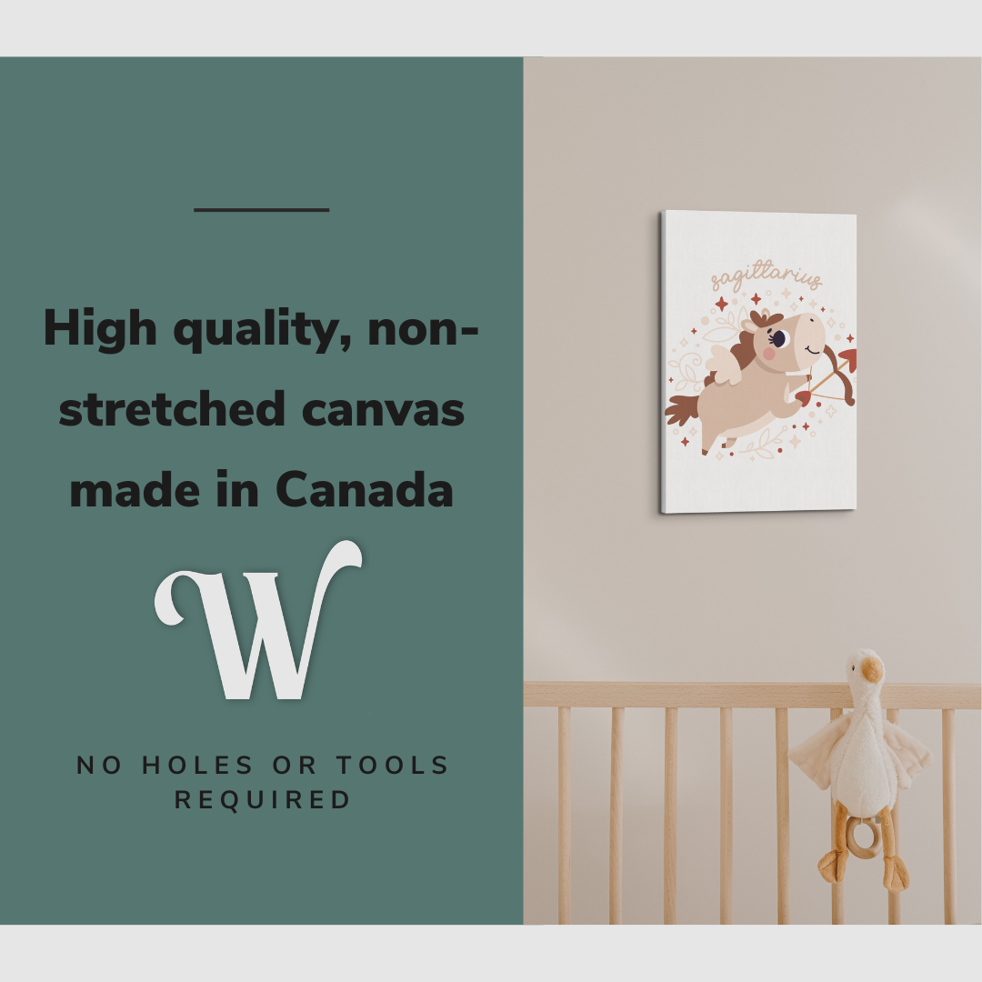 Boho Nursery Sagittarius - Zodiac Astrology Horoscope Star Sign - Canvas Print Wall Art Décor Whelhung