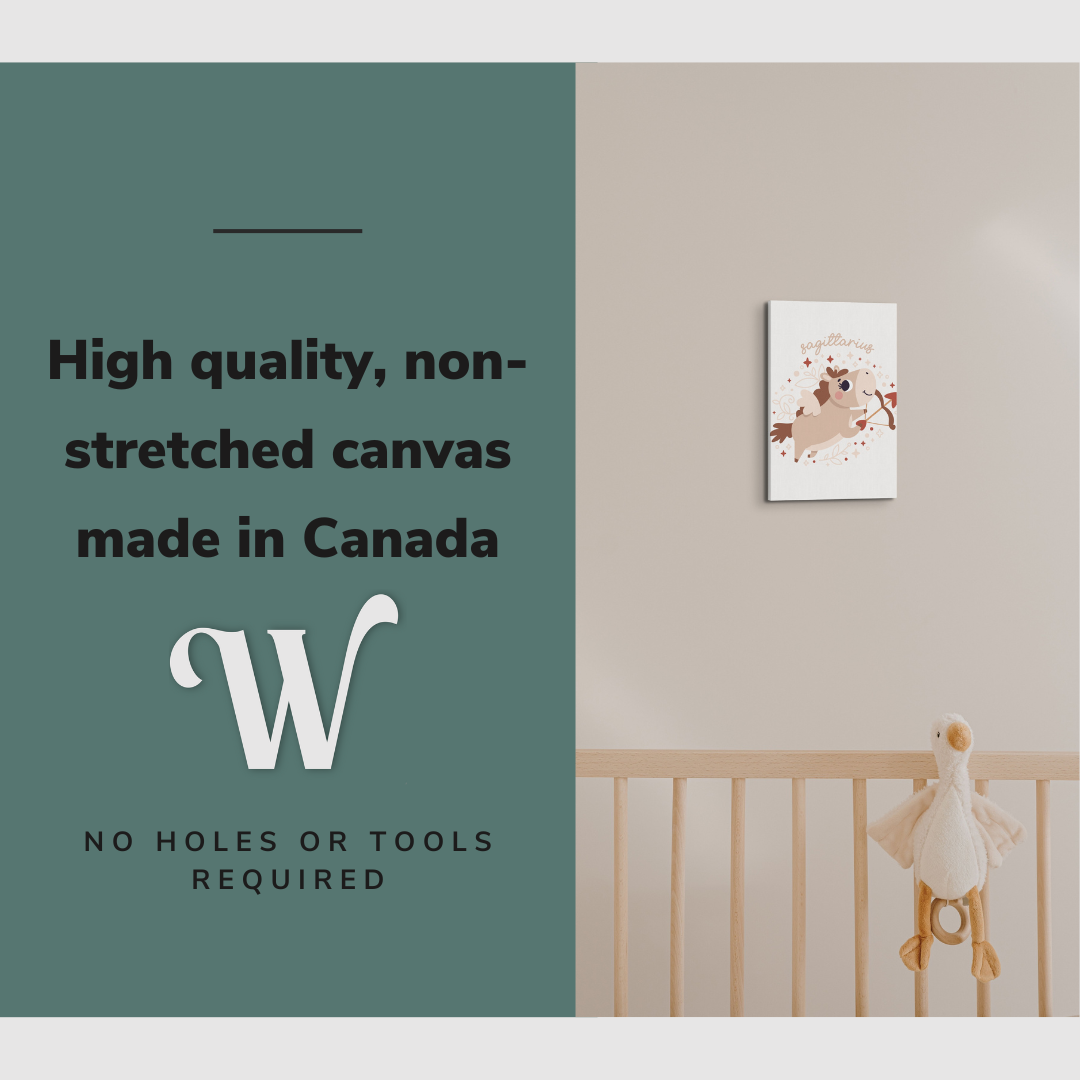 Boho Nursery Sagittarius - Zodiac Astrology Horoscope Star Sign - Canvas Print Wall Art Décor Whelhung