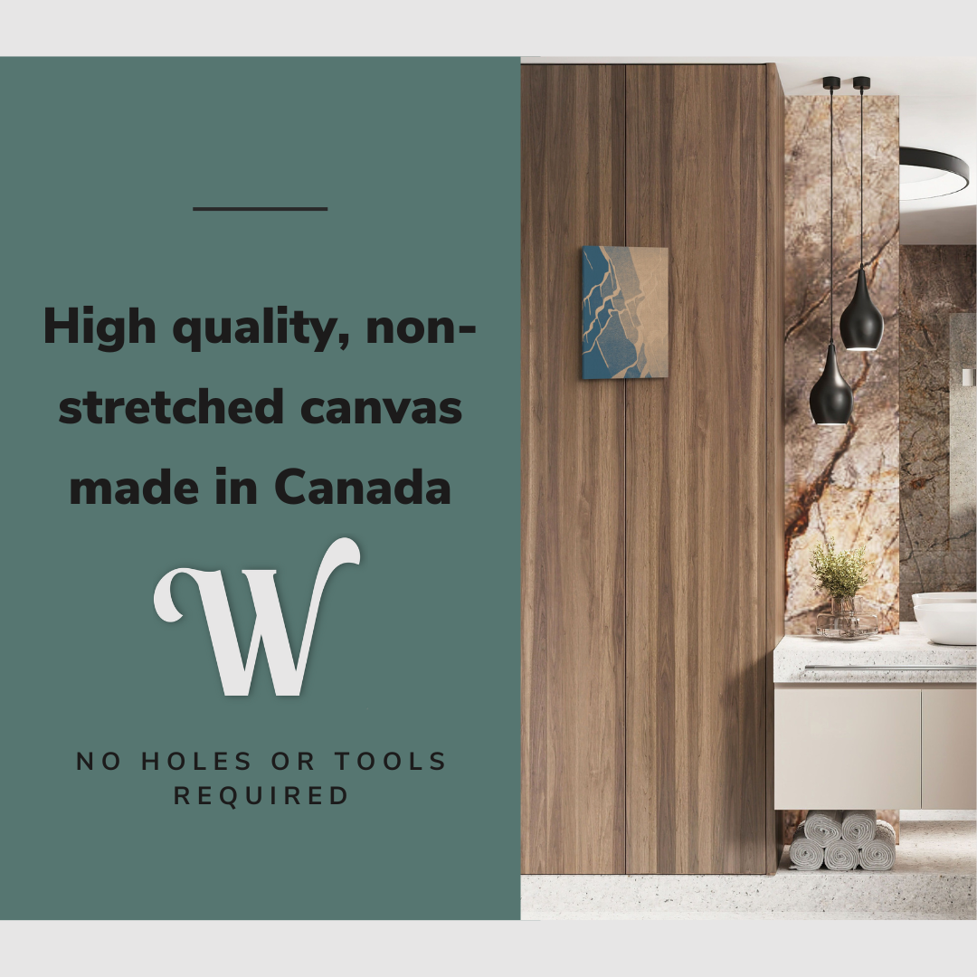 Blue Neutral Abstract Ombre - Canvas Print Wall Art Décor Whelhung