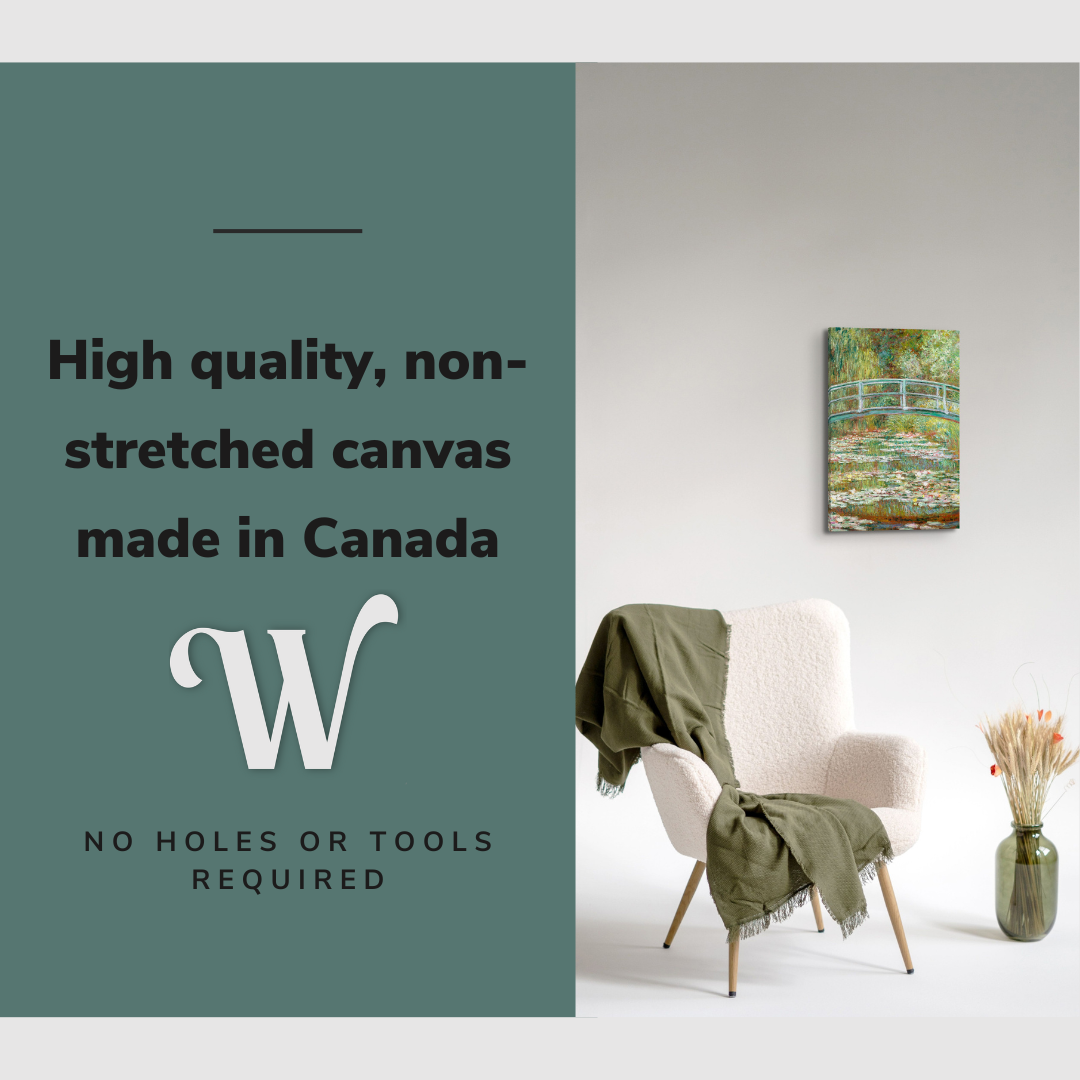 Bridge over a Pond of Water Lillies by Claude Monet Oil Painting - Cottagecore Meadow - Canvas Print Wall Art Décor Whelhung