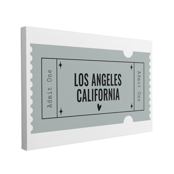 Minimalist Los Angeles, California Ticket - Single Ticket - Canvas Print Wall Art Décor Whelhung