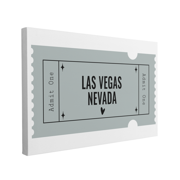 Minimalist Las Vegas, Nevada Ticket - Single Ticket - Canvas Print Wall Art Décor Whelhung