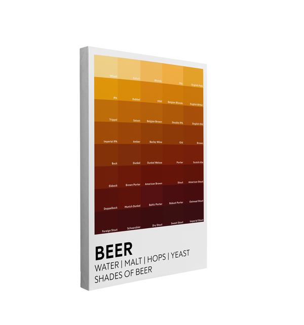 Shades of Beer Color Swatch - Canvas Print Wall Art Décor Whelhung