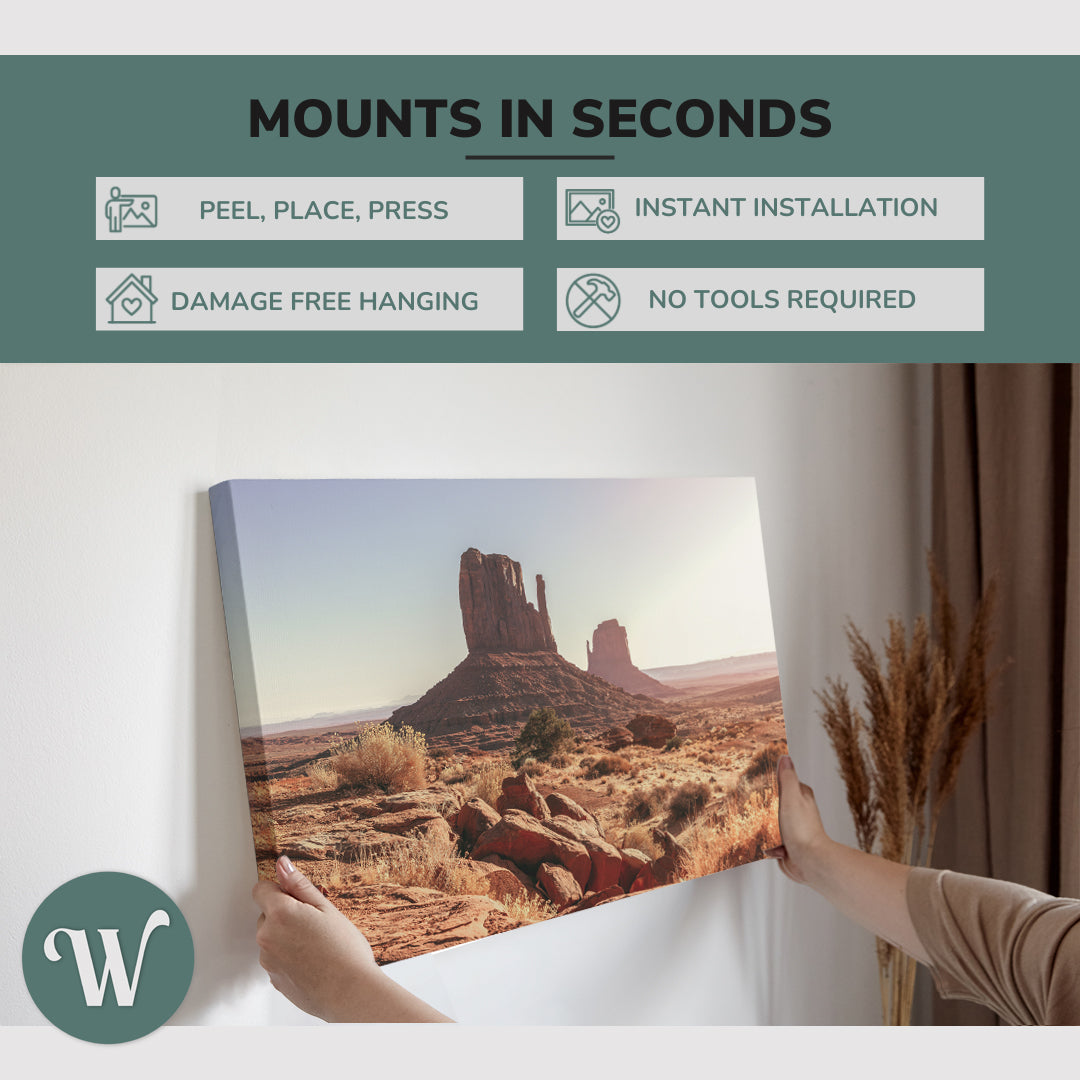 Monument Valley, Utah, Arizona, USA Photography - Canvas Print Wall Art Décor Whelhung