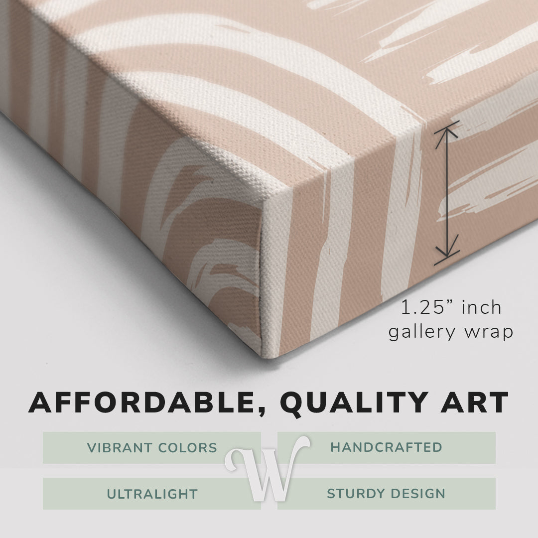 Abstract Neutral Beige Lines - Canvas Print Wall Art Décor Whelhung