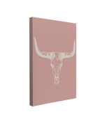 Minimalist Longhorn Skull on Pink - Canvas Print Wall Art Décor Whelhung