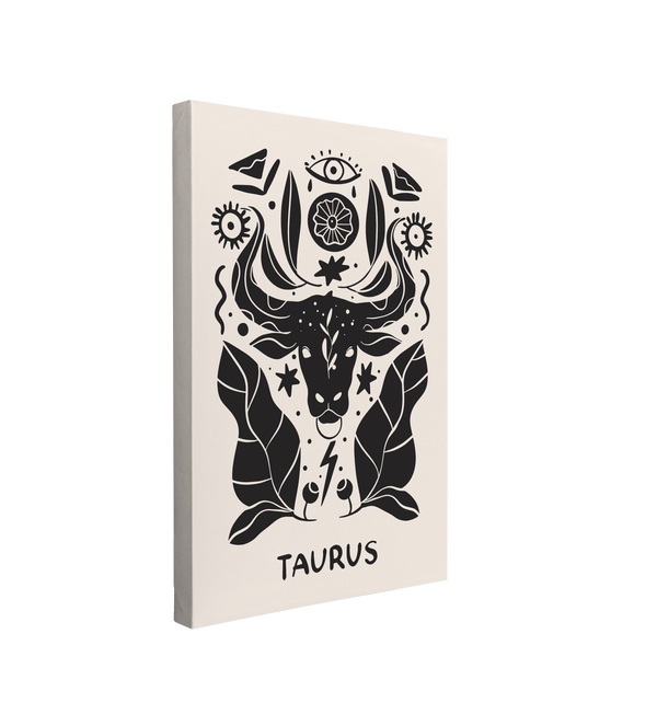 Taurus Scandinavian Zodiac - Canvas Print Wall Art Décor Whelhung