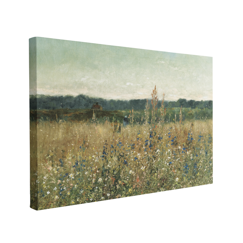 Champ fleuri (c. 1873) by Antoine Chintreuil - Wildflower Meadow, Countryside Landscape Whelhung