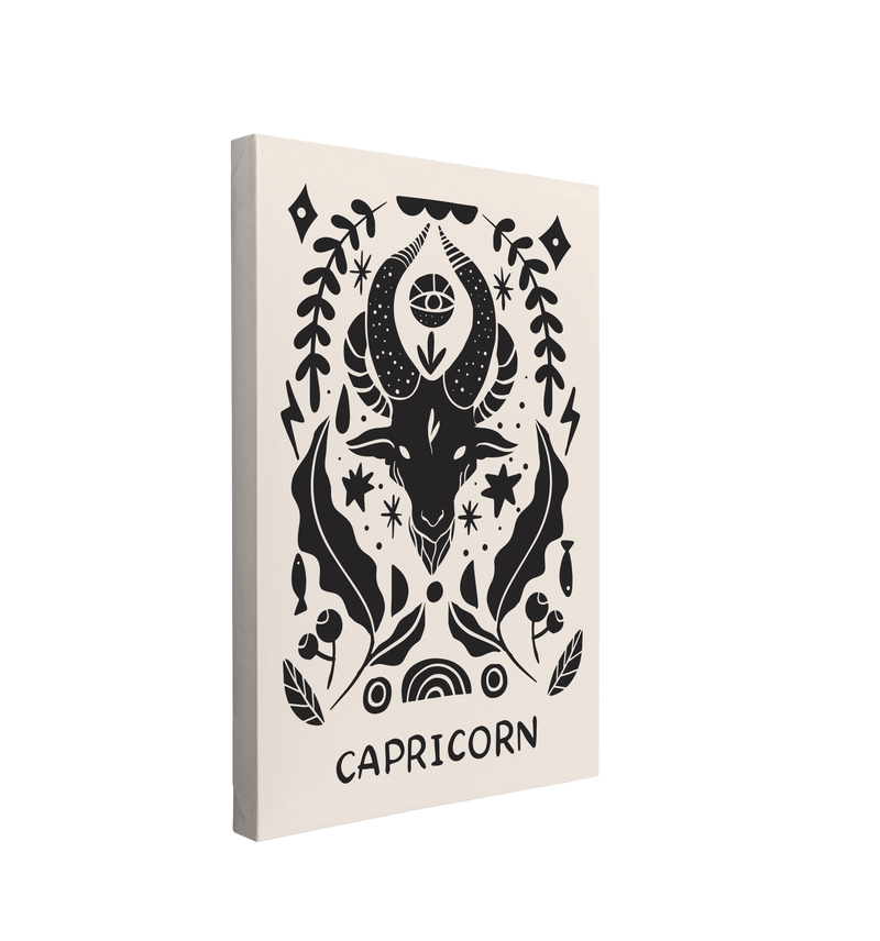 Capricorn Scandinavian Zodiac - Canvas Print Wall Art Décor Whelhung