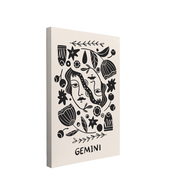 Gemini Scandinavian Zodiac - Canvas Print Wall Art Décor Whelhung