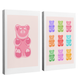 Danish Pastel Gummy Bears Pop Art 2 pack - Canvas Print Wall Art Décor Whelhung