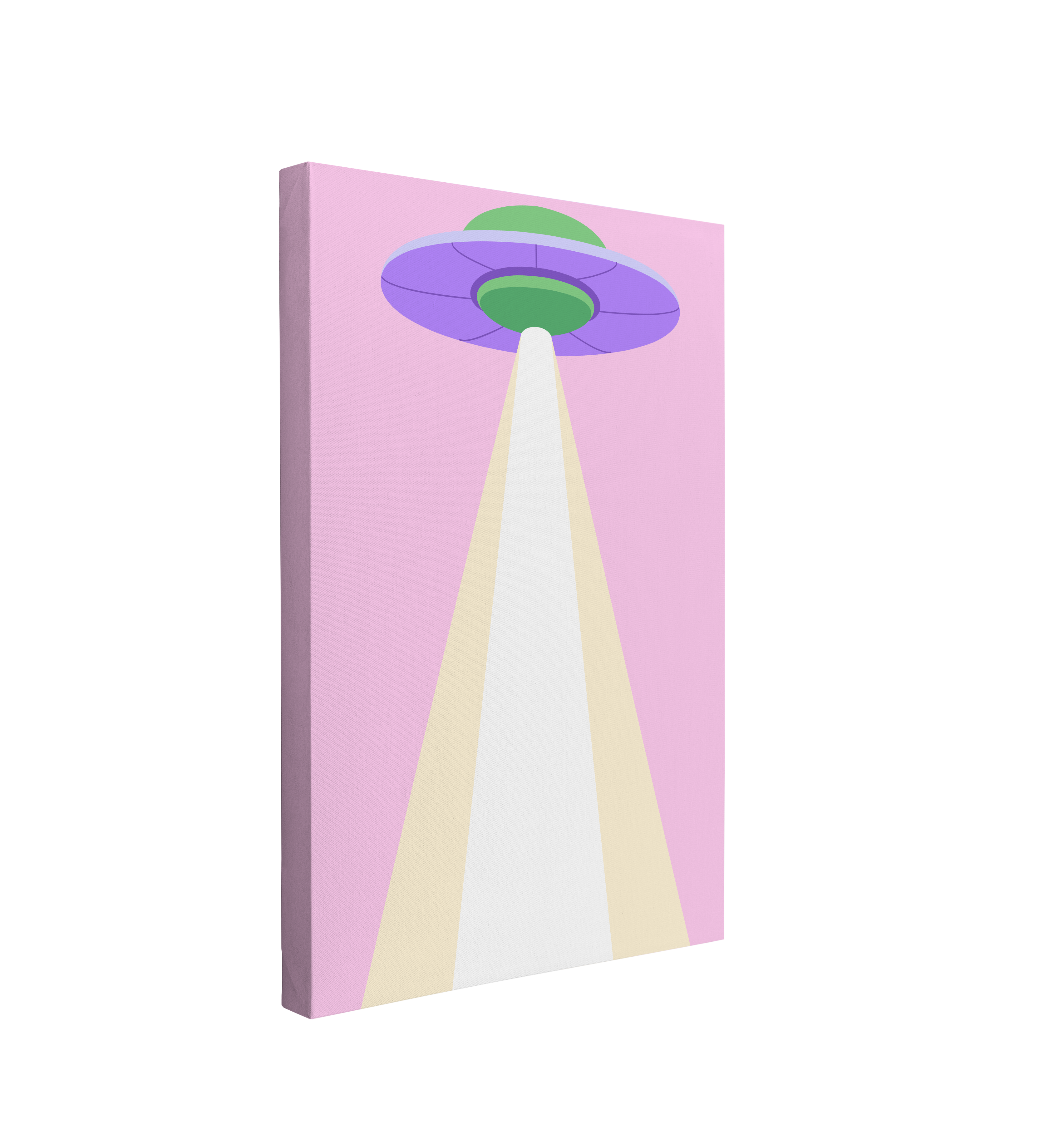 Alien Abduction Danish Pastel Retro Hippie - Canvas Print Wall Art Décor Whelhung