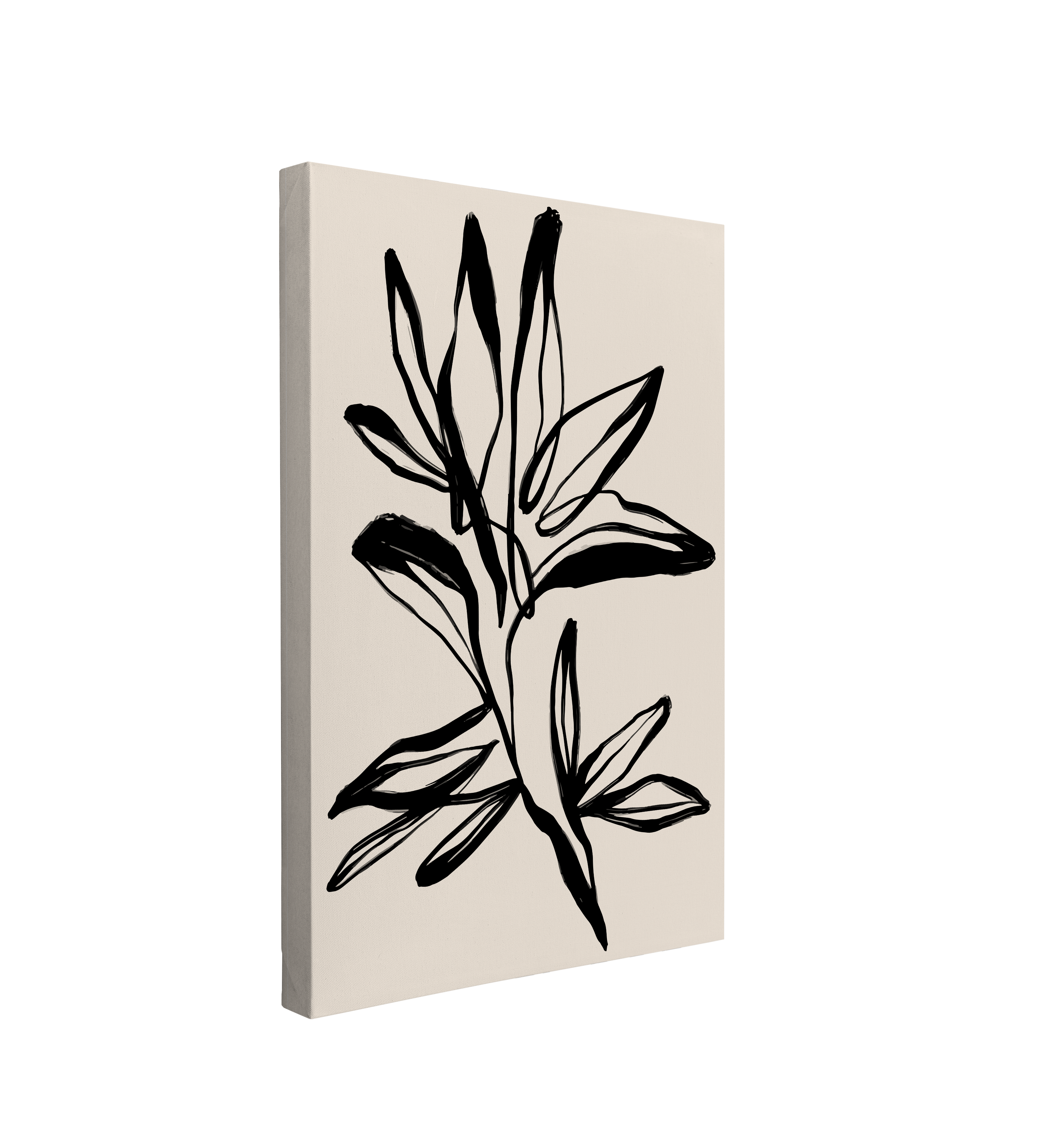 Minimalist Ink Flower - Canvas Print Wall Art Décor Whelhung