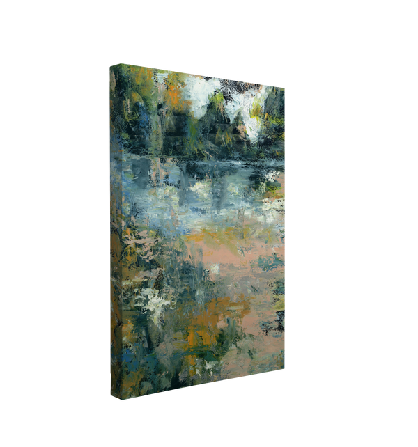 Deep Emerald Meadow Abstract Oil Painting - Canvas Print Wall Art Décor Whelhung