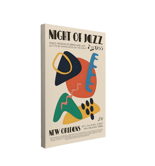 New Orleans, Jazz Festival Poster - Canvas Print Wall Art Décor Whelhung