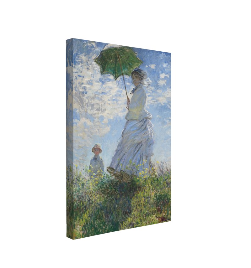 Claude Monet's Madame Monet and Her Son (1875), Woman with a Parasol - Canvas Print Wall Art Décor Whelhung