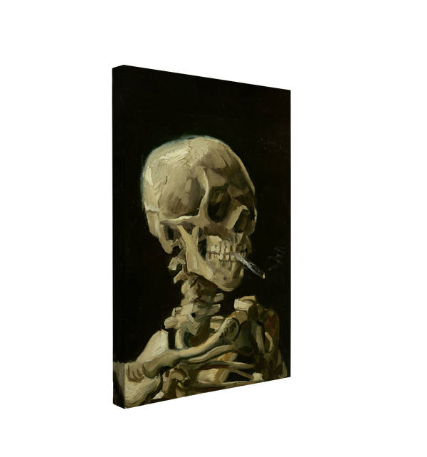 Vincent van Gogh's Head of a Skeleton with a Burning Cigarette (c. 1885–86) - Canvas Print Wall Art Décor Whelhung