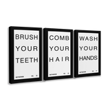 Bathroom Motherisms 3 Panel - Canvas Print Wall Art Décor Whelhung